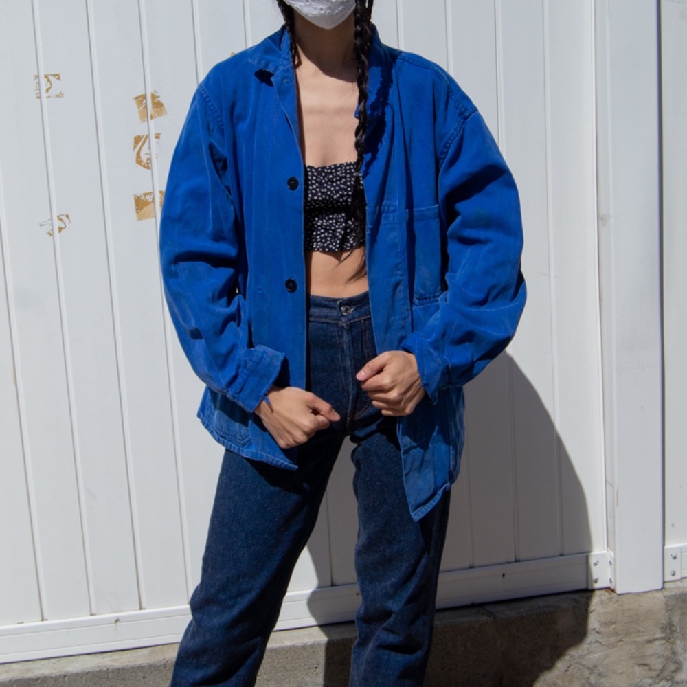Vintage royal blue boxy jacket